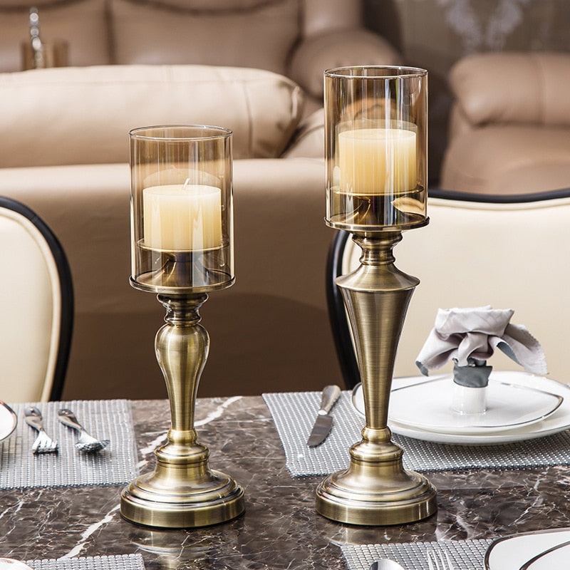Bougeoir de Table en Verre