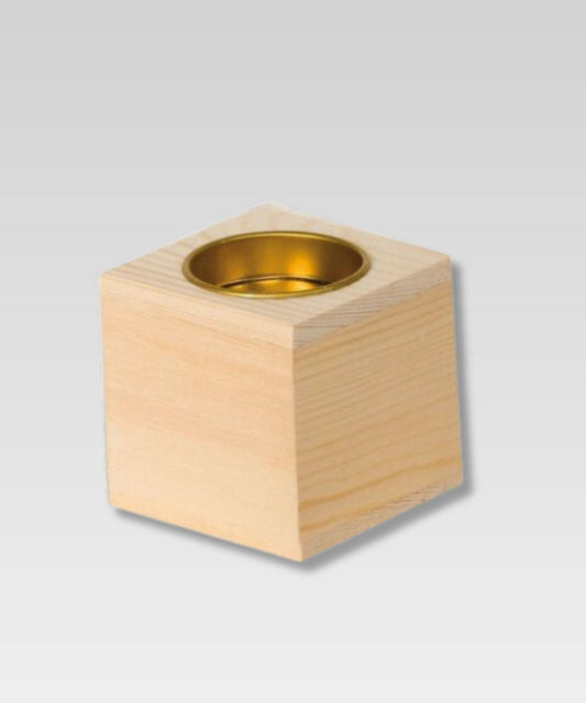 Bougeoir-Cube en Bois