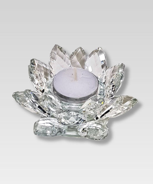 Bougeoir Fleur de Lotus en Cristal